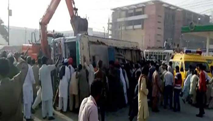 Two killed after bus overturned in Korangi area of Karachi