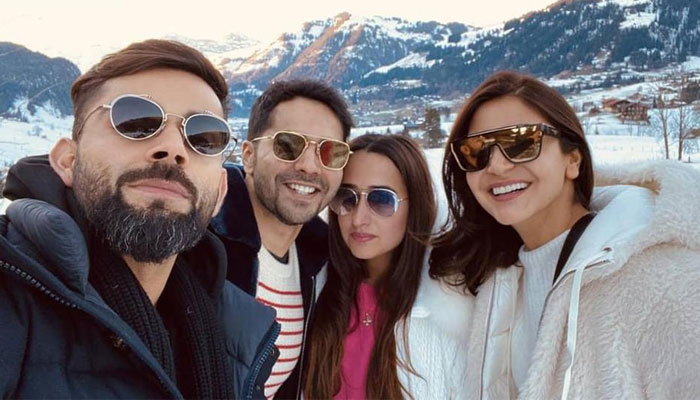 Anushka Sharma Virat Kohli Meet Varun Dhawan And Natasha Dalal On Their Swiss Vacations Congratulations are in order for anushka sharma and virat kohli. anushka sharma virat kohli meet varun