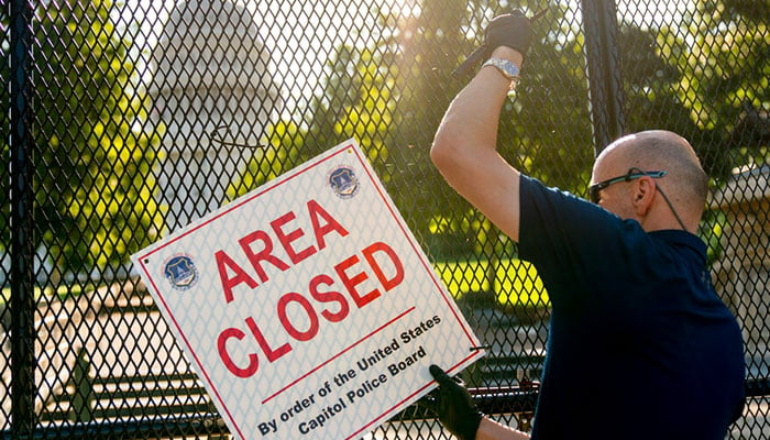 Removal of US Capitol fencing begins six months after riot