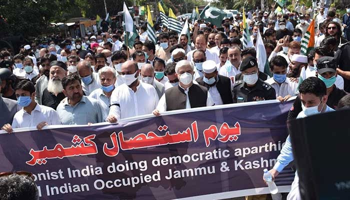 Kashmir solidarity walk held in Mardan