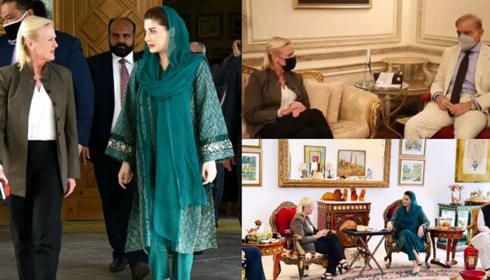 Angela Aggeler meets Shehbaz Sharif, Maryam Nawaz separately