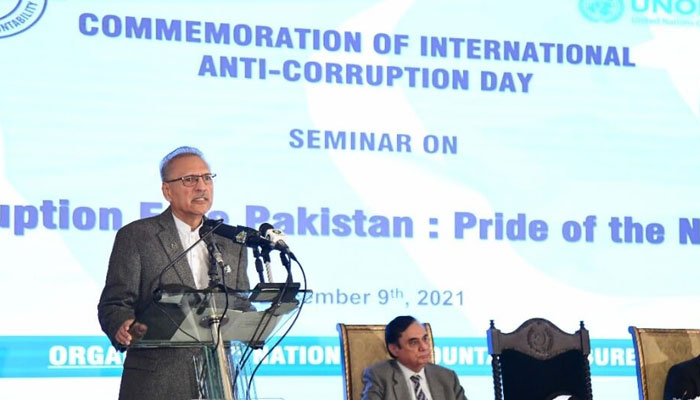 Ending corruption collective responsibility of state tiers, society: President Alvi