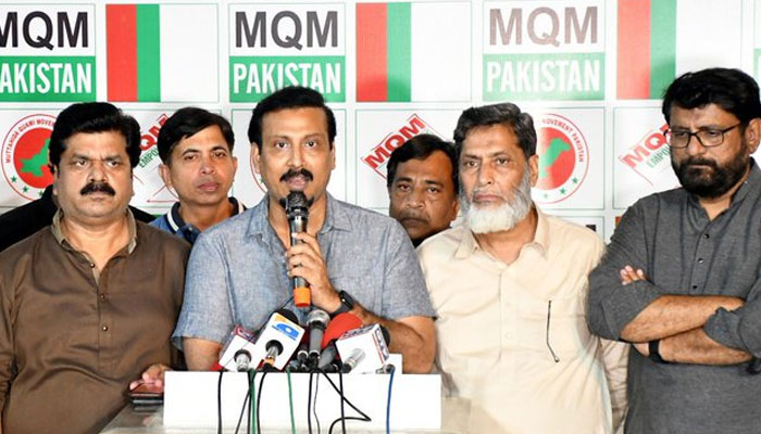 Faisal Subzwari addressing a press conference. Photo: Twitter