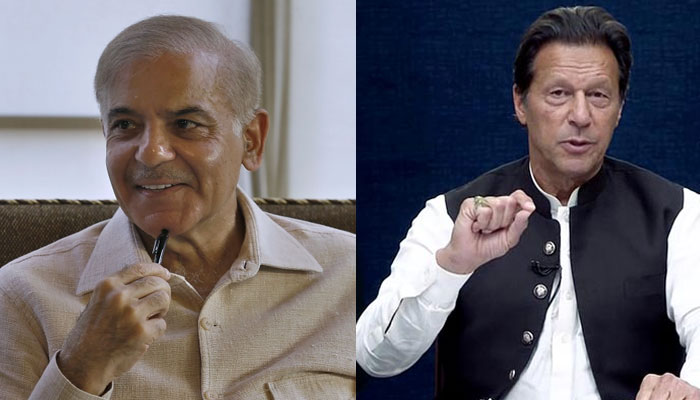 Shehbaz Sharif (Left) and Imran Khan. Photo: The News/File