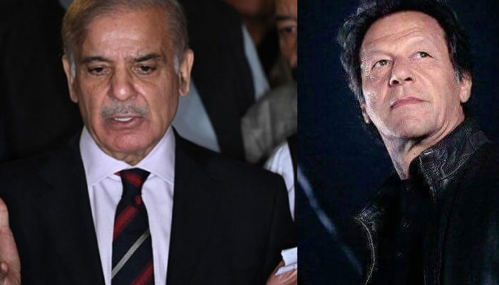 Shehbaz Sharif (Left) and Imran Khan. Photo: The News/File
