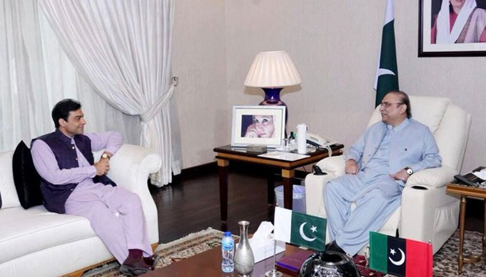 CM Hamza led PML-N delegtaion to discuss issues with PPP co-chairman Asif Ali Zardari. Photo: Twitter