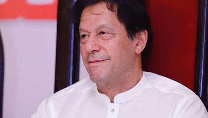 Ex-PM Imran Khan at the farmers convention in Islamabad on June 13, 2022. Photo: Twitter