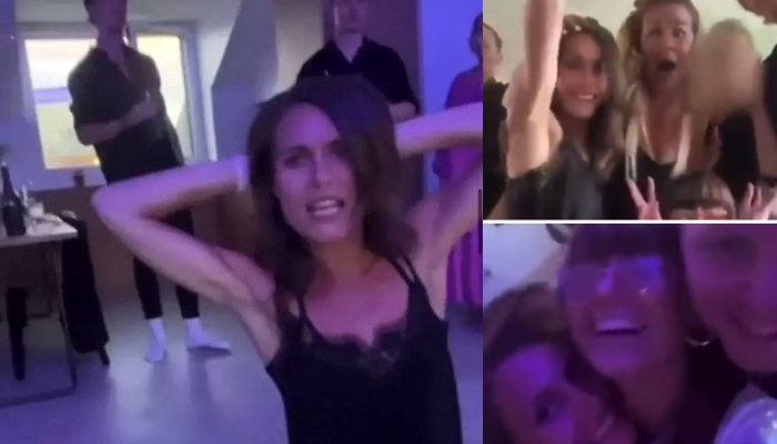 The Finnish Prime Minister, Sanna Marin, can be seen dancing with her friends. — Twitter