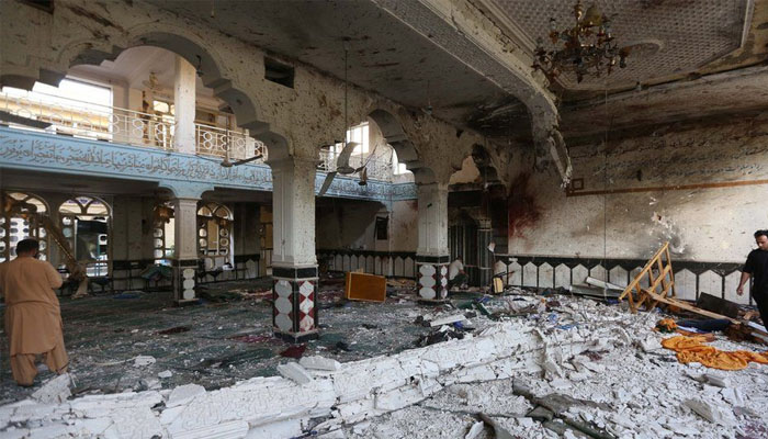 Am inside view of mosque after blast. —File