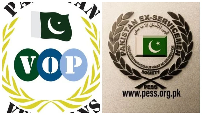 Veterans of Pakistan and Pakistan Ex-Servicemen Society logos. — Twitter