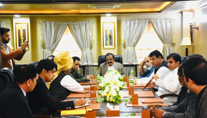 Interior Minister Rana Sanaullah chairing meeting. —PID