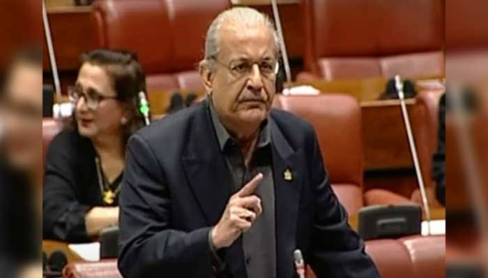 Senator Raza Rabbani speaks during the senate session on February 14, 2023, in this still taken from a video. — YouTube/Senate of Pakistan