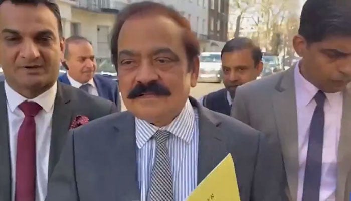 Interior Minister Rana Sanaullah photographed on January 21, 2023. Screengrab of a Twitter video