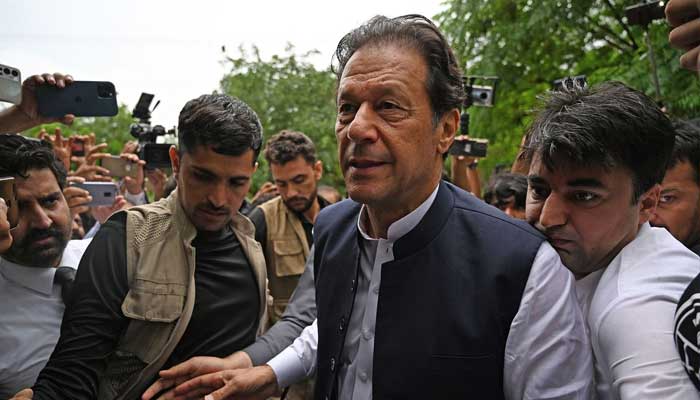 PTI Chairman Imran Khan arrives at a court in Islamabad. — AFP/File