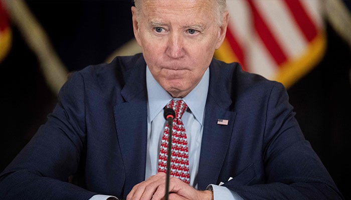 US President Joe Biden smiles as he is asked questions during a meeting with the Council of Advisors on Science and Technology at the White House in Washington, DC, on April 4, 2023.—AFP/file