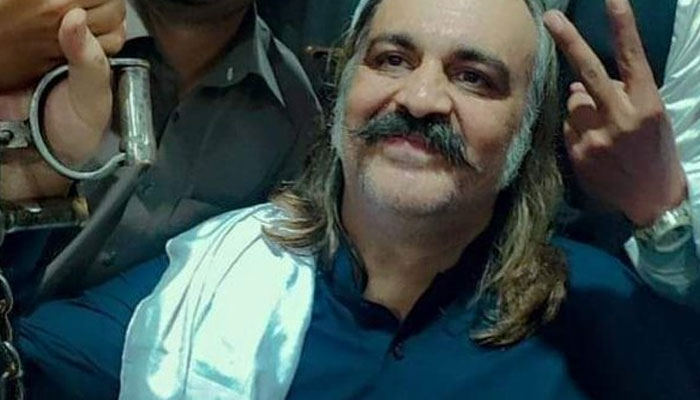 Ali Amin Gandapur in detention with the Islamabad police. Twitter