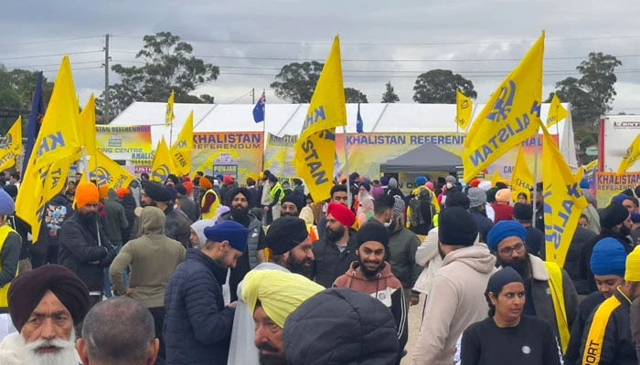 The picture shows Australian Sikhs voting for Khalistan Referendum in Sydney. — Author