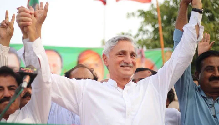 Jahangir Khan Tareen at a public gathering in 2018. — Twitter/@JahangirKTareen