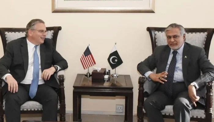 Ambassador of the United States of America to Pakistan Donald Blome called on Federal Minister for Finance and Revenue Senator Mohammad Ishaq Dar at Finance Division, Islamabad, on February 23 2023. — Finance Division