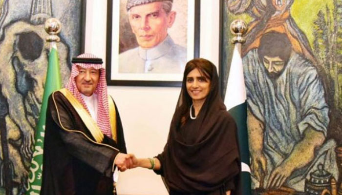 Saudi vice minister calls on Hina Rabbani.—Twitter