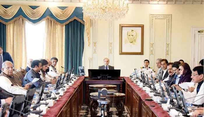 Prime Minister Shehbaz Sharif chairs a cabinet meeting in Islamabad on Tuesday in this undated photo. — PID/File
