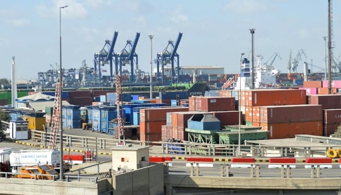 A general view of Karachi Port with containers. — AFP/File