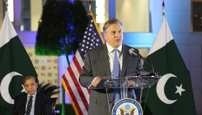 The United States Ambassador to Pakistan, Donald Blome while speaking at an event in Islamabad. — US Embassy