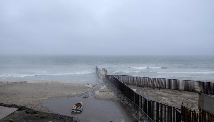 Rough seas are seen as tropical storm Hilary approaches the US-Mexico border in Playas de Tijuana, Baja California State, Mexico, on August 20, 2023. — AFP