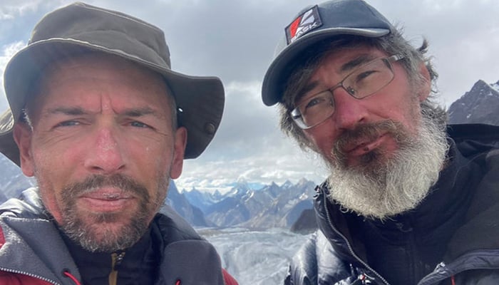 The image by Rupal Expeditions on September 6, 2023, shows Russian alpinist Dmitry Golovchenko (left), and his partner, Sergey Nilov. — Facebook