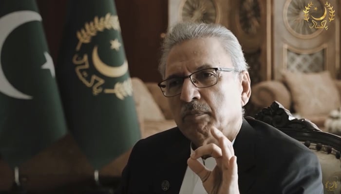 President Arif Alvi while speaking during an interview. — Radio Pakistan/File