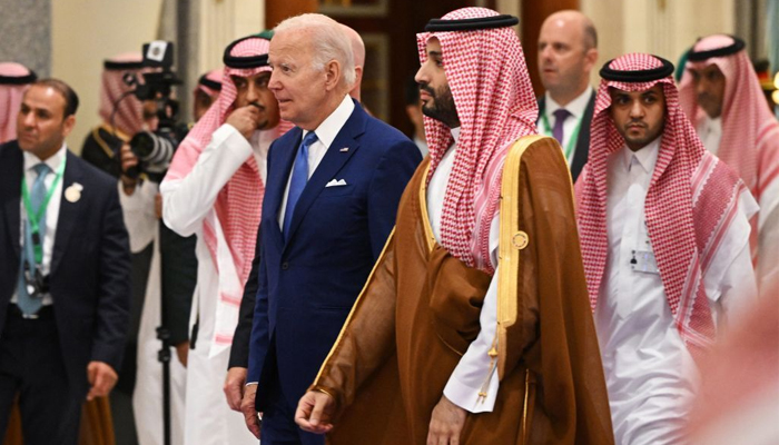 Joe Biden and Saudi Crown Prince Mohammed bin Salman (right) in 2022. — AFP