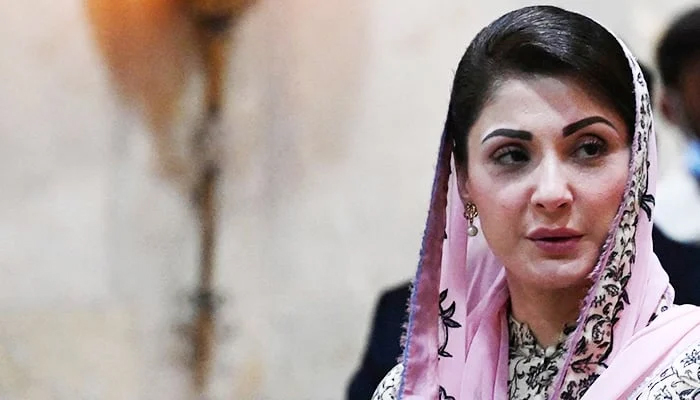 PML-N leader Maryam Nawaz arrives to address a press conference in Islamabad on July 25, 2022. — AFP