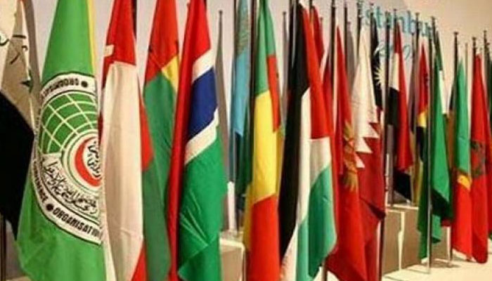 The flags of the various countries that are part of the Organisation of Islamic Cooperation. — Radio Pakistan/File