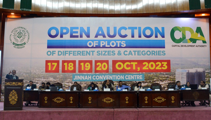 The Capital Development Authority (CDA) during the first day of the four-day auction in Islamabad on October 17, 2023. — X/@CDAthecapital