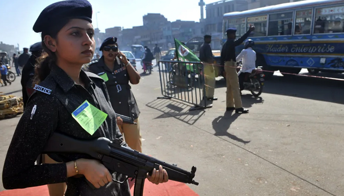 A representational image of police personnel standing. — AFP/File