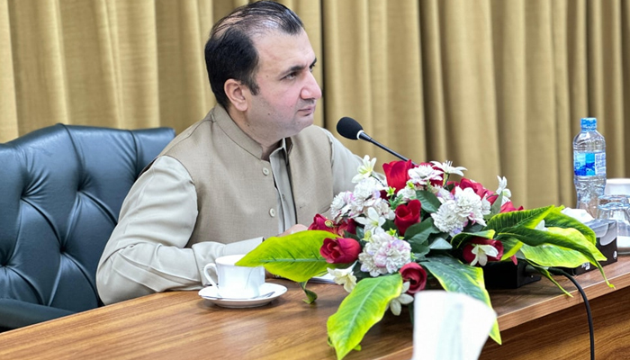 Vice-Chancellor Prof Dr Imran Khan of UET Mardan while presiding over a meeting on October 20, 2023. — Facebook/UET Mardan