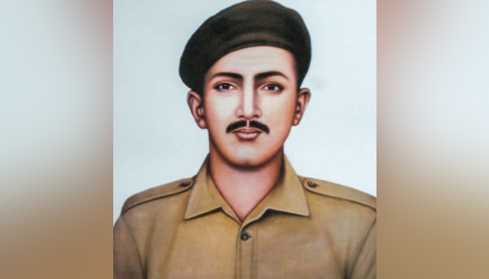 Naik Saif Ali Janjua Shaheed, Nishan-e-Haider can be seen in this file picture. — X/@PakistanFauj