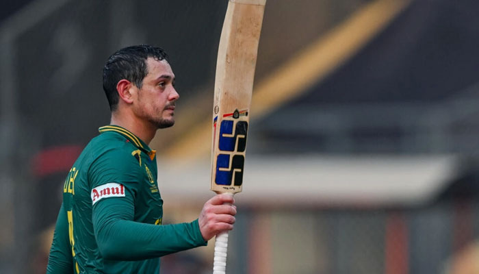 South Africas Quinton de Kock acknowledges the crowd after his 174 against Bangladesh. — AFP/File