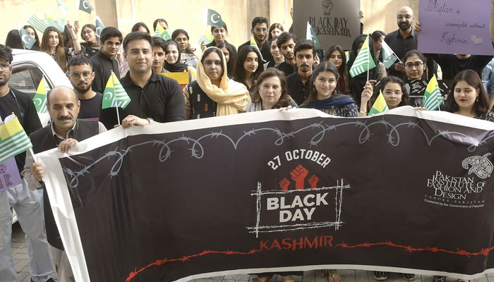 Pakistan Institute of Fashion and Design (PIFD) observed October 27 as a Black Day to express solidarity with the people of Indian Illegally Occupied Jammu and Kashmir (IIOJK).. Facebook/PIFDlahore