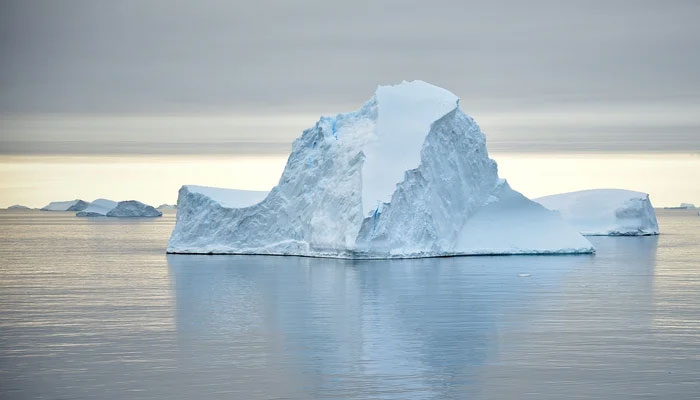 A piece of glacier seen floating on the surface of the ocean. AFP File