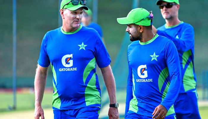 Pakistan coach Grant Bradburn with captain Babar Azam. — AFP/File