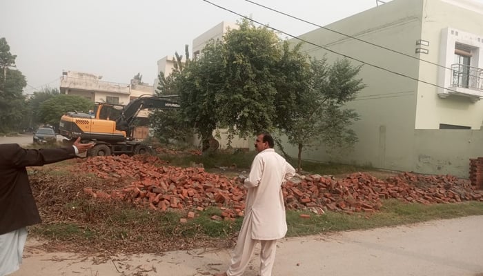 LDA while conducting operations against illegal constructions and encroachments in this photo released on October 31, 2023. — Facebook/Lahore Development Authority