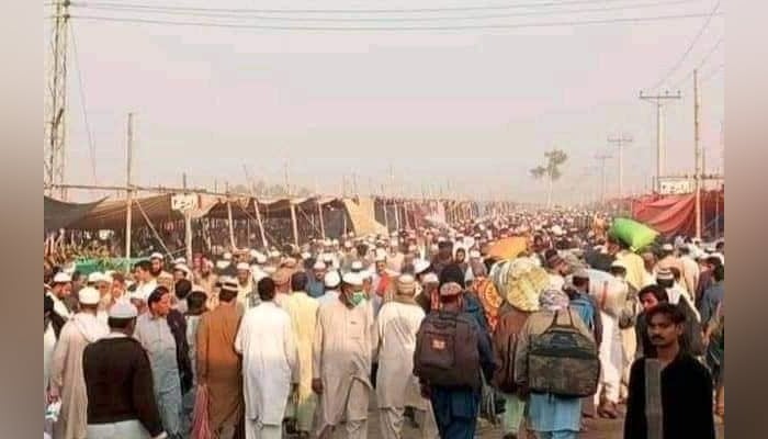 A large number of people can be seen during the first phase of the annual congregation, ‘Raiwind Tablighi Ijtema’ on November 2, 2023. — Facebook/Tablighi Markaz Raiwind