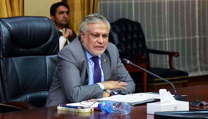 Former Finance Minister Ishaq Dar chairing a meeting in this undated picture. — APP/File