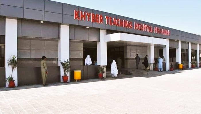 Khyber Teaching Hospital building can be seen in this image. —  Khyber Teaching Hospital website