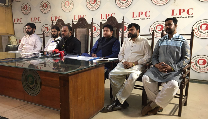 DCFA officials during a press conference at Lahore Press Club on November 6, 2023. — Facebook/Dairy & Cattle Farmers Association - DCFA Pakistan