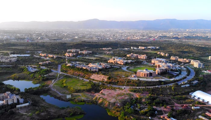 This aerial view released on October 19, 2023, shows the National University of Sciences & Technology in Islamabad. — Facebook/NUST