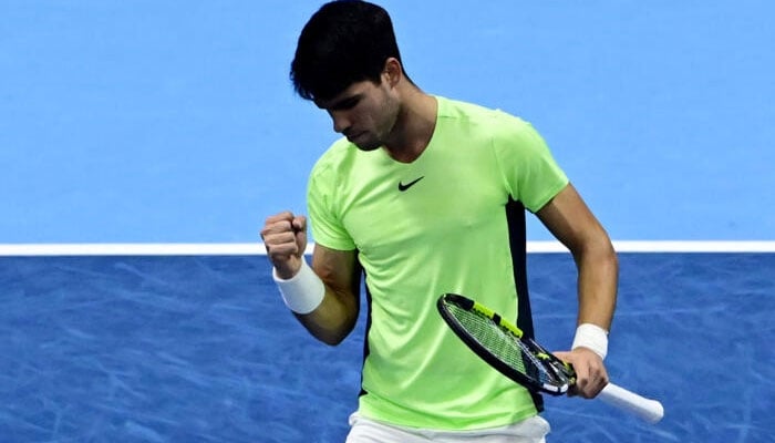 Carlos Alcaraz reached the semi-finals of the ATP Finals on Friday. —AFP File