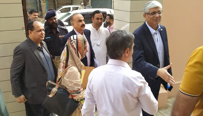 The image released on Nov 14, 2023, shows Dr. Saad Khalid Niaz, Minister Health , Public Health & Social Welfare Department paying a visit to Senior Citizens Complax New Karachi, Newly Constructed. —Facebook. Social Welfare Department Govt. Sindh