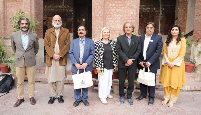 Lynne Hugill, Principal Lecturer (International) at Teesside University, UK, along with Syed Abidi; Regional Director Teesside University (Pakistan and MENA region), visited the National College of Arts on Nov 23, 2023. —x/NCAOfficials